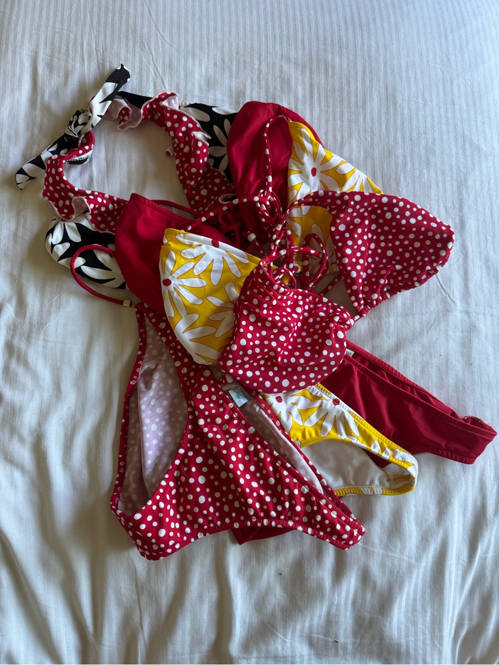 VENUS Red and White Polka Dot Bikini Bottoms size 10 - Picture 4 of 5